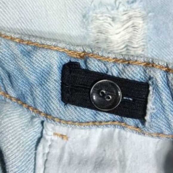 Zara Girls Distressed Denim Skirt Casual Collection Asymmetrical Raw Hem Sz 9 10 - Picture 6 of 7